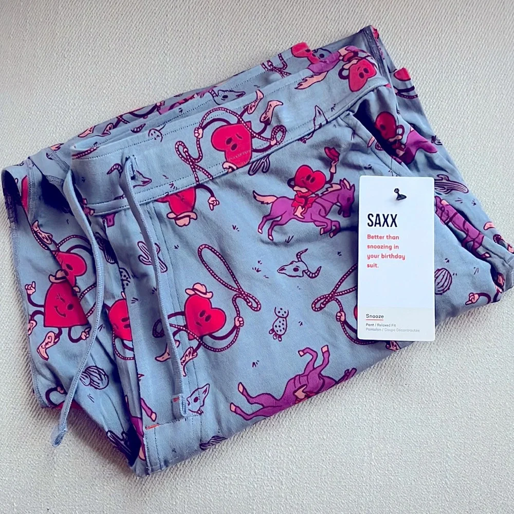 SUPER SOFT SAXX SNOOZE PANT… “I ❤️ COWBOYS     UNISEX - Picture 1 of 6